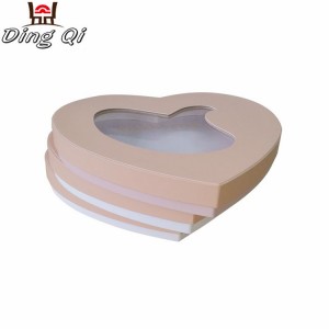 Custom heart shaped cardboard candy chocolate gift packaging box with inserts window for chocolate