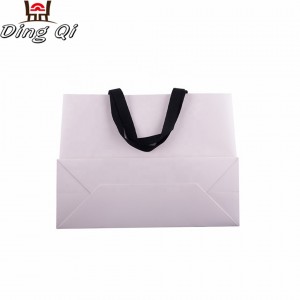 Custom small cusomize luxury brand recyle white environmental food grade packaging kraft shopping paper bag