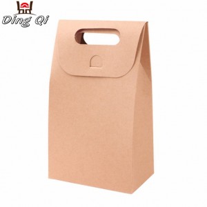 Take away cheap brown fast food bread cake packaging paper bag