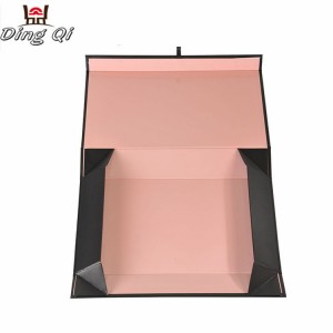 Magnetic closure cardboard wig magnetic folding gift box