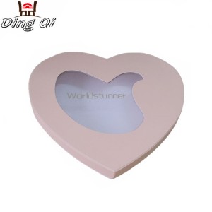 Custom heart shaped cardboard candy chocolate gift packaging box with inserts window for chocolate