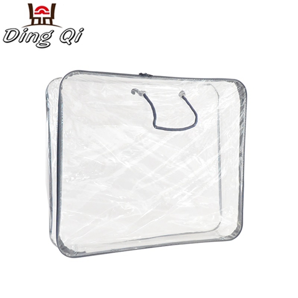 Clear pvc zipper quilt packaging bag for duvet pillow
