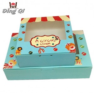 Eco friendly christmas cardboard mini cupcake food boxes with window
