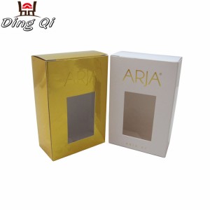 Customized logo paper cosmetic display square package makeup kit packing boxes with customized window