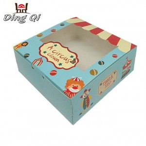 Eco friendly christmas cardboard mini cupcake food boxes with window