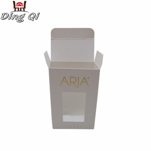 Customized logo paper cosmetic display square package makeup kit packing boxes with customized window 