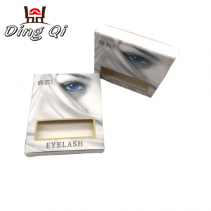 350g white custom bespoke display packing flat pack cardboard cosmetic eyelash folding box