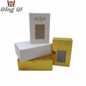 Customized logo paper cosmetic display square package makeup kit packing boxes with customized window 